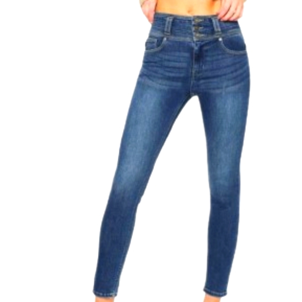 Kancan High Rise Super Skinny Med Wash Jeans Sz 13/30